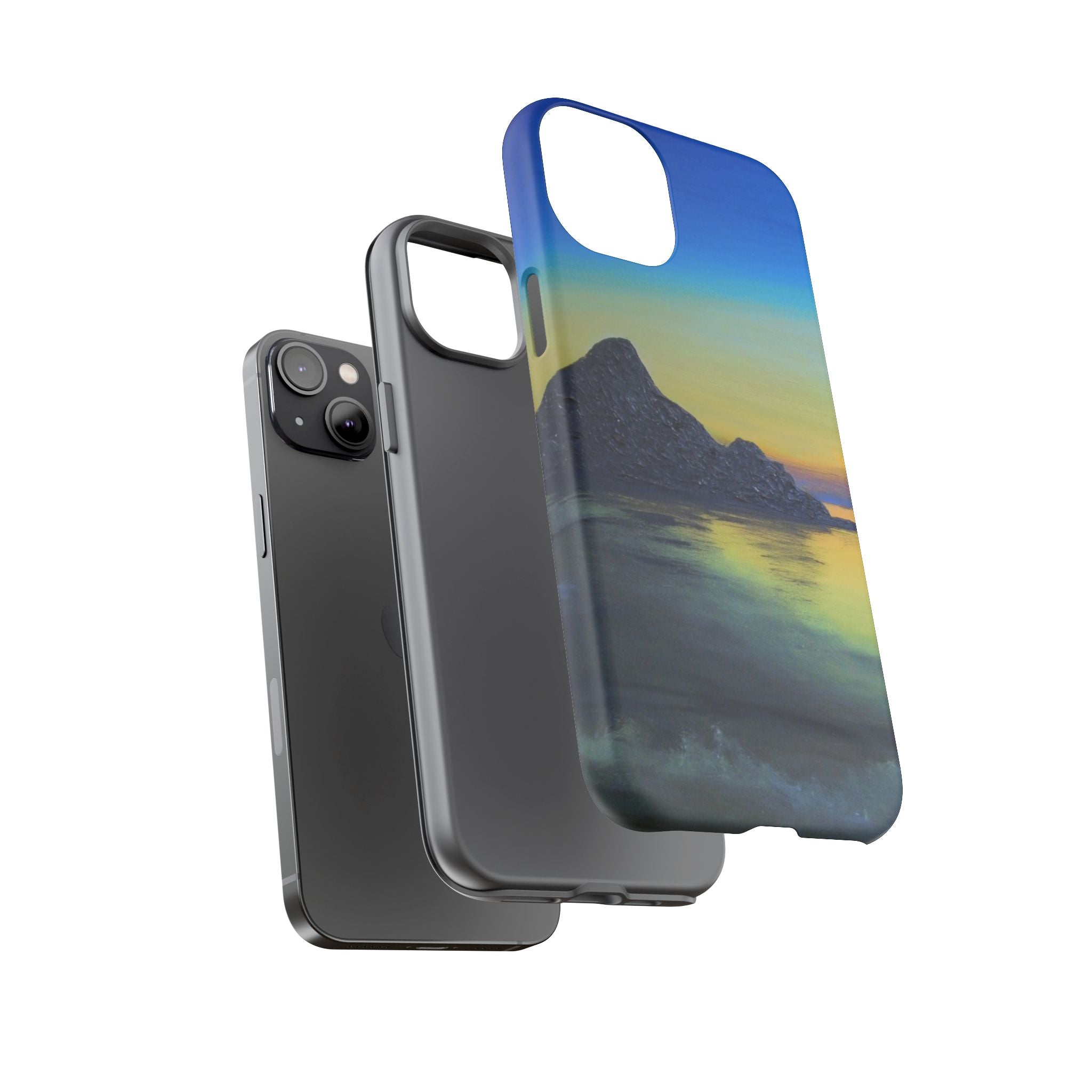 Sunset Cove Phone Case — Durable Protective Tough Case with Tranquil Beach Landscape
