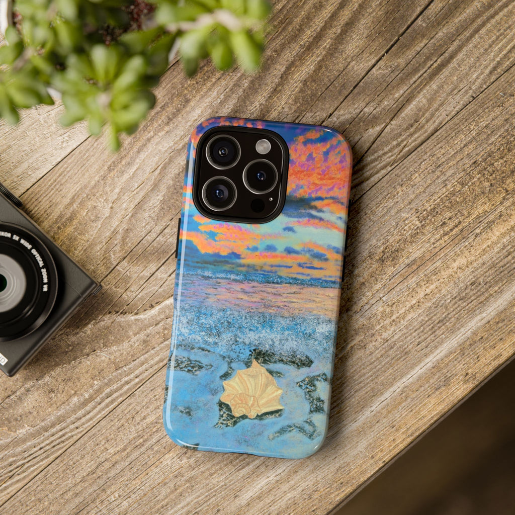 Beach Sunset Phone Case — Tropical Ocean Waves Protective iPhone Cover