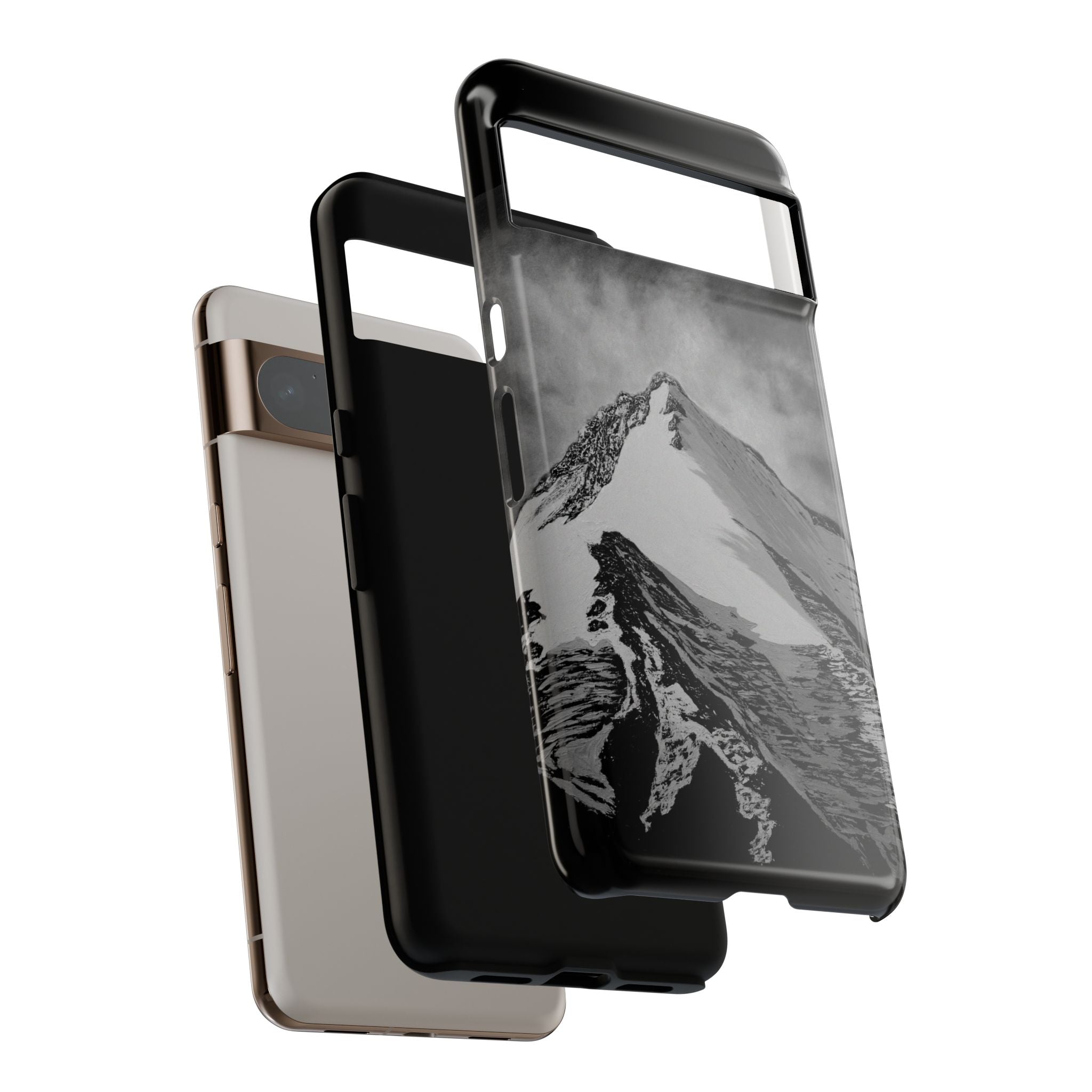 Mountain Peak Phone Case — Black & White Alpine Protective Case