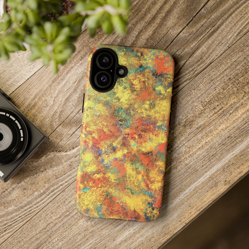 Abstract Autumn Marble Phone Case — Protective iPhone Cover with Warm Fall Colors