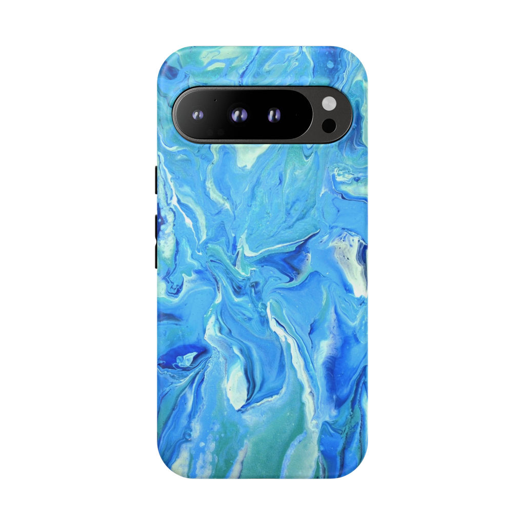 Blue Marble Tough Phone Case — Ocean Swirl Protective iPhone Cover