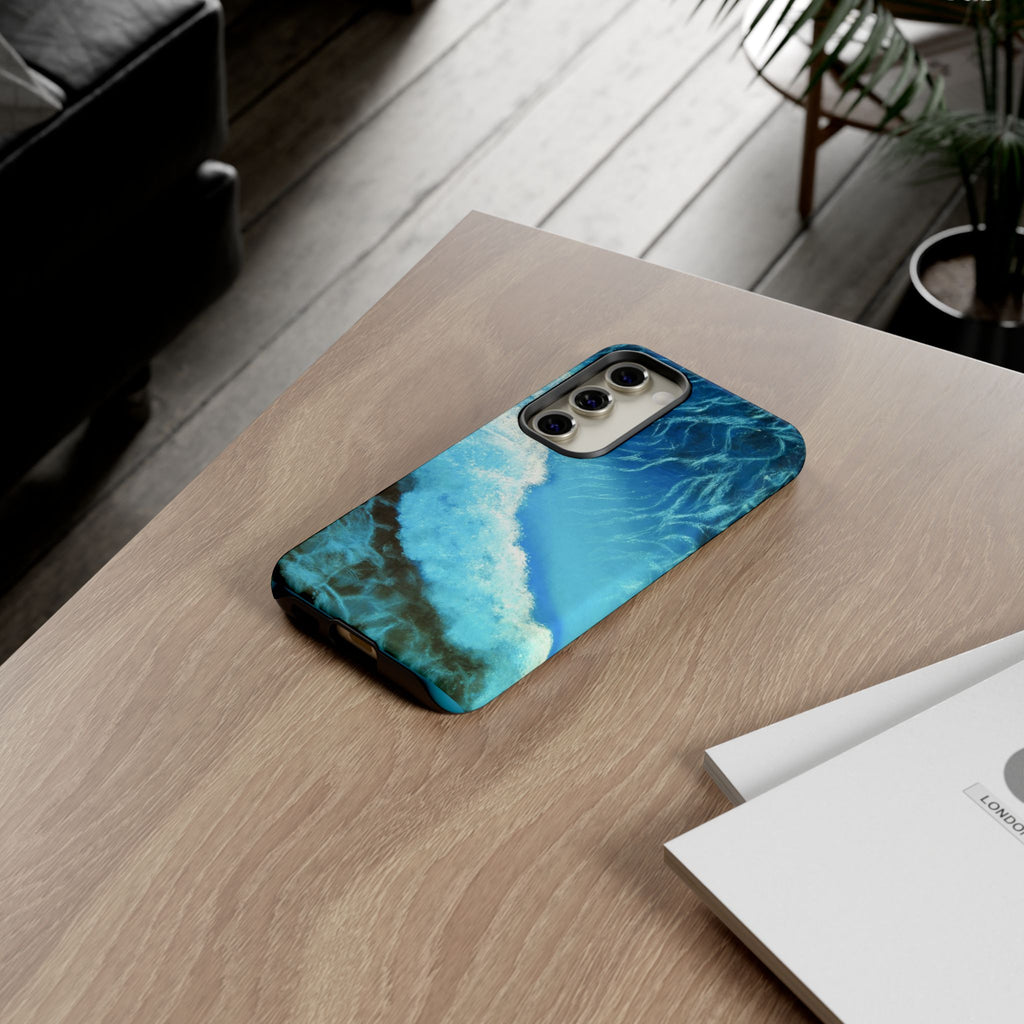 Ocean Wave Tough Phone Case — Blue Sea Water Protective Cover
