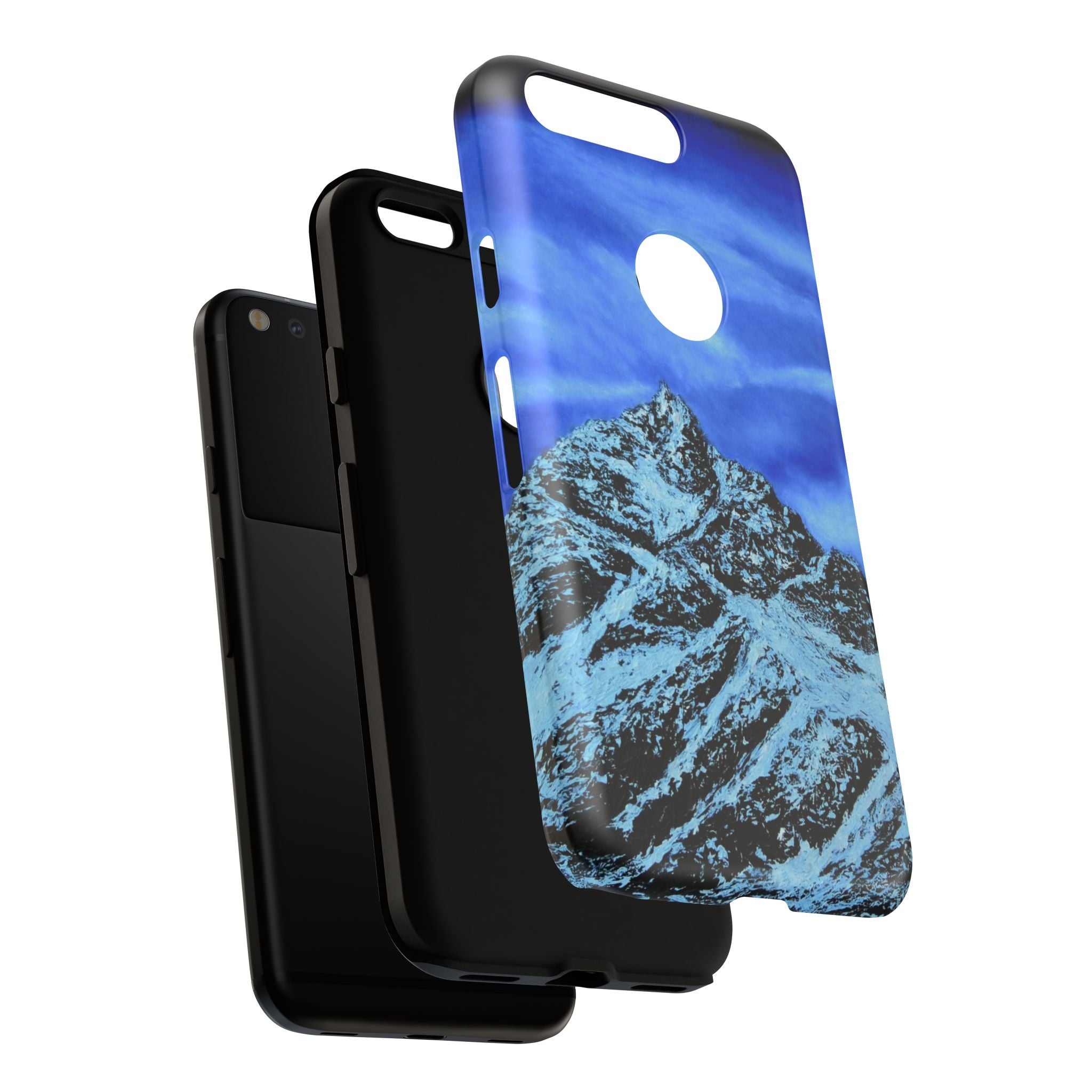 Mountain Peak Blue Tough Phone Case — Rugged Protective iPhone Cover