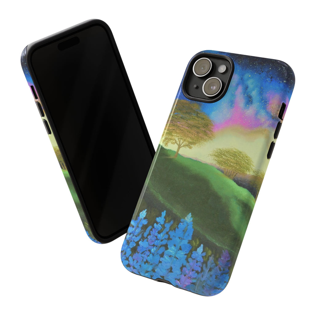 Aurora Nightscape Phone Case — Galaxy Meadow Protective Case