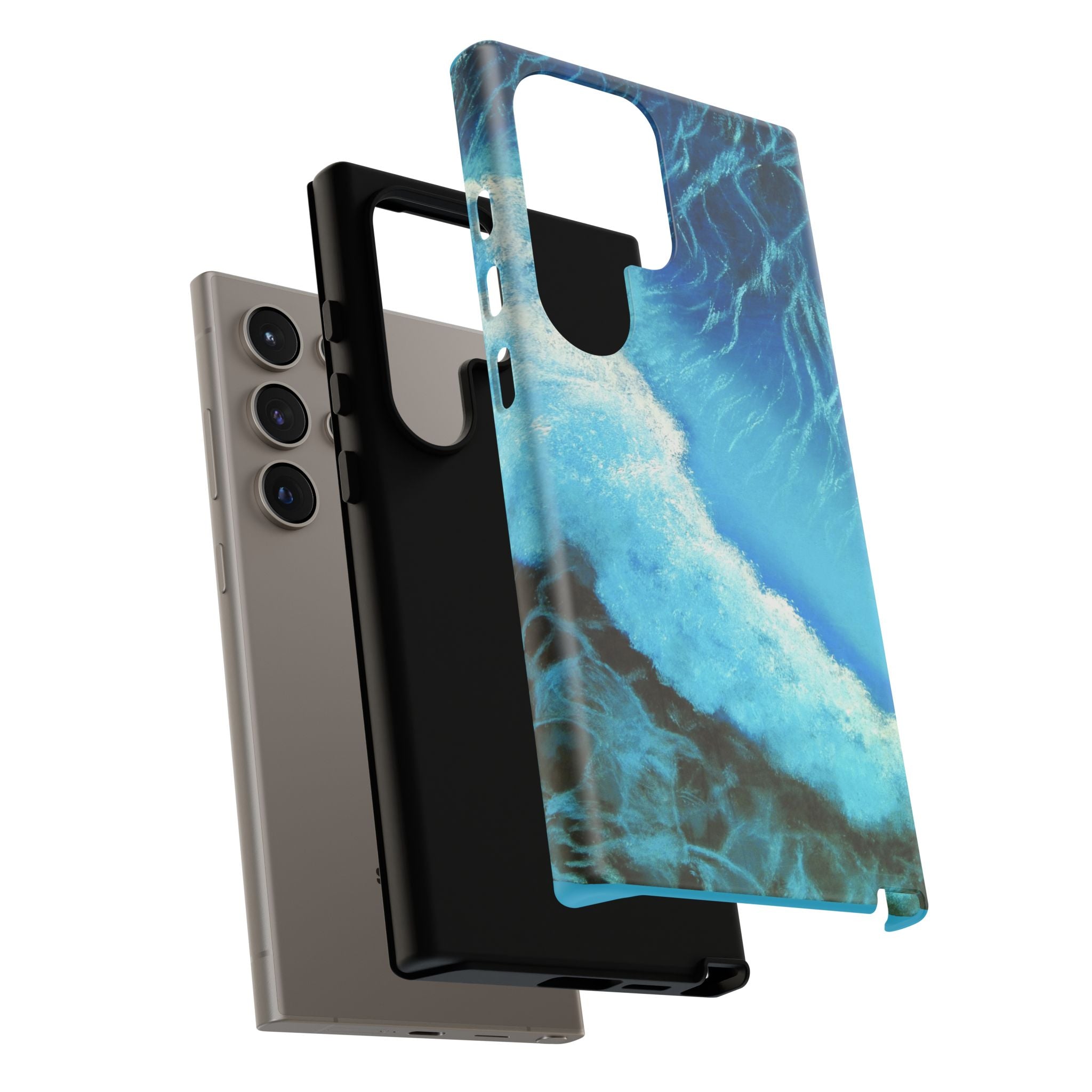 Ocean Wave Tough Phone Case — Blue Sea Water Protective Cover