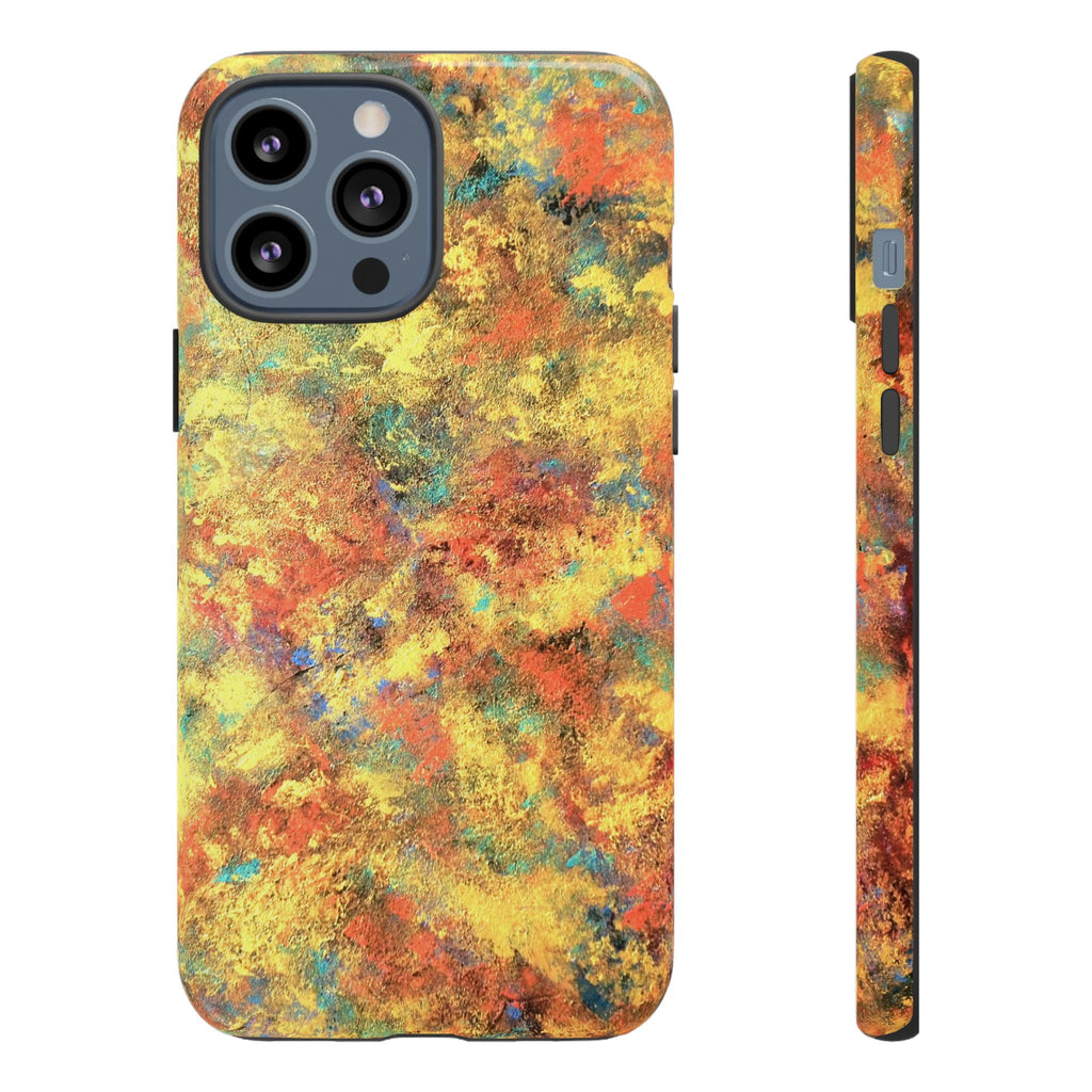Abstract Autumn Marble Phone Case — Protective iPhone Cover with Warm Fall Colors