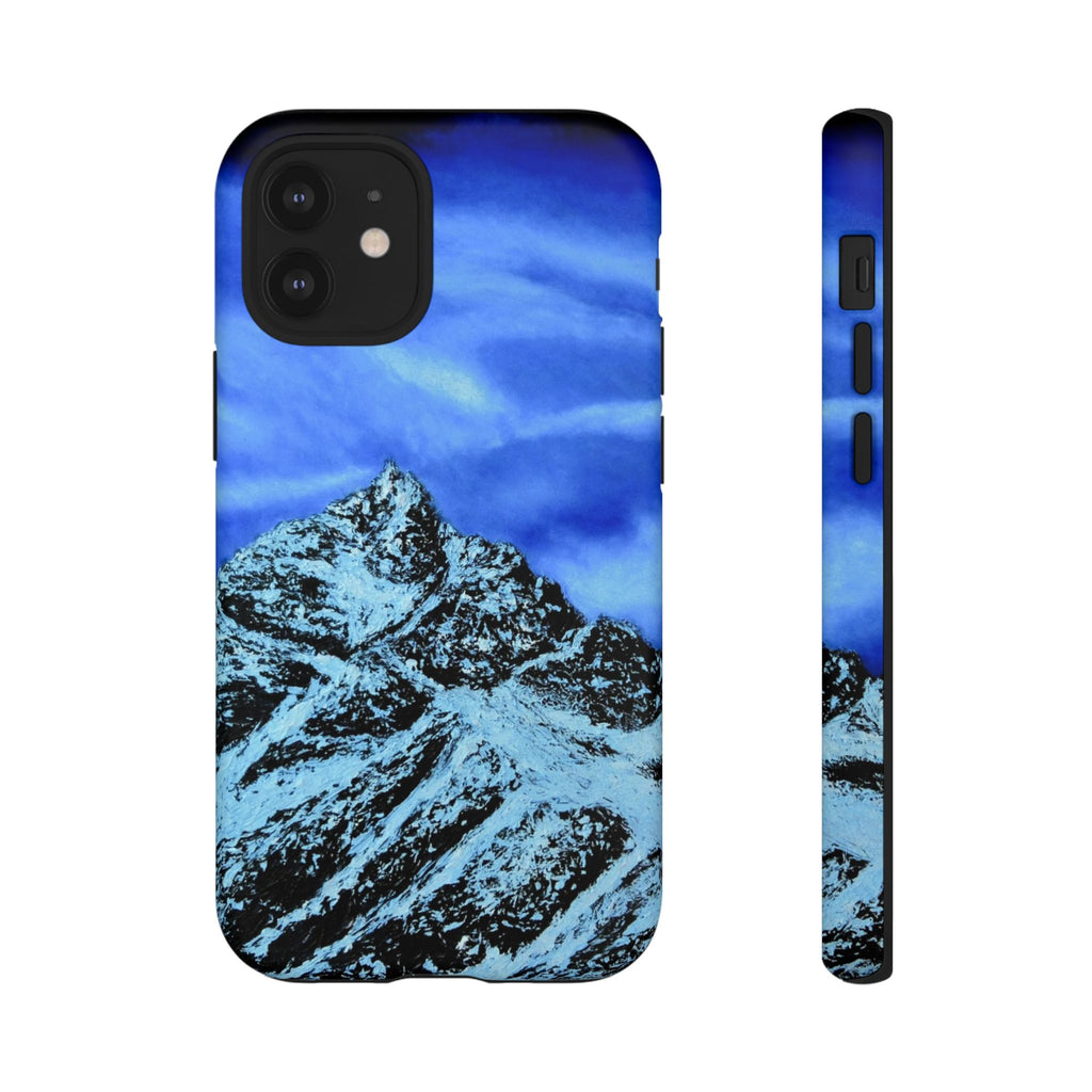 Mountain Peak Blue Tough Phone Case — Rugged Protective iPhone Cover