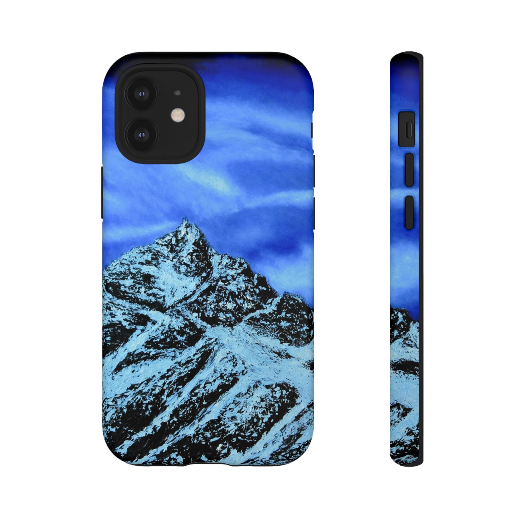 Mountain Peak Blue Tough Phone Case — Rugged Protective iPhone Cover