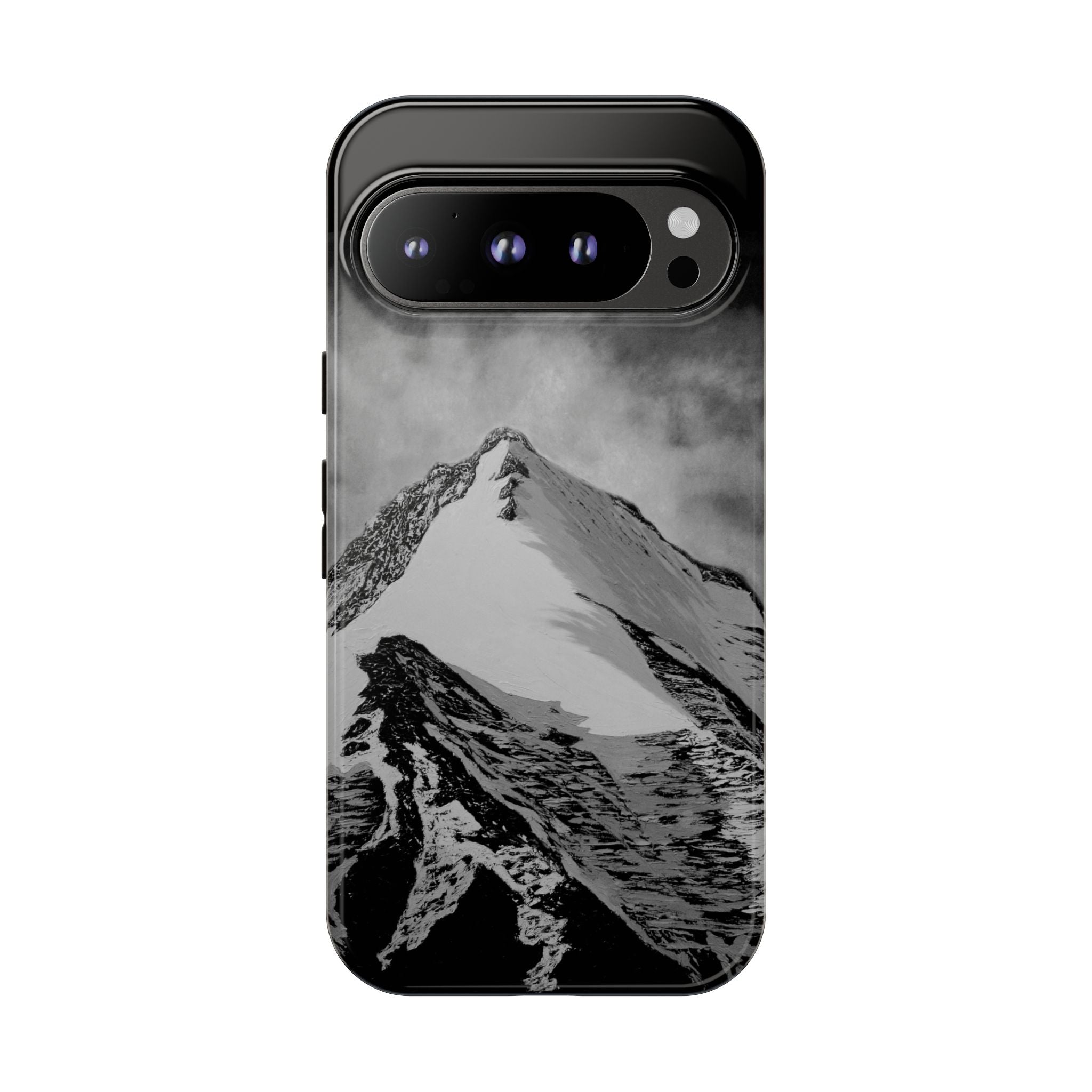 Mountain Peak Phone Case — Black & White Alpine Protective Case