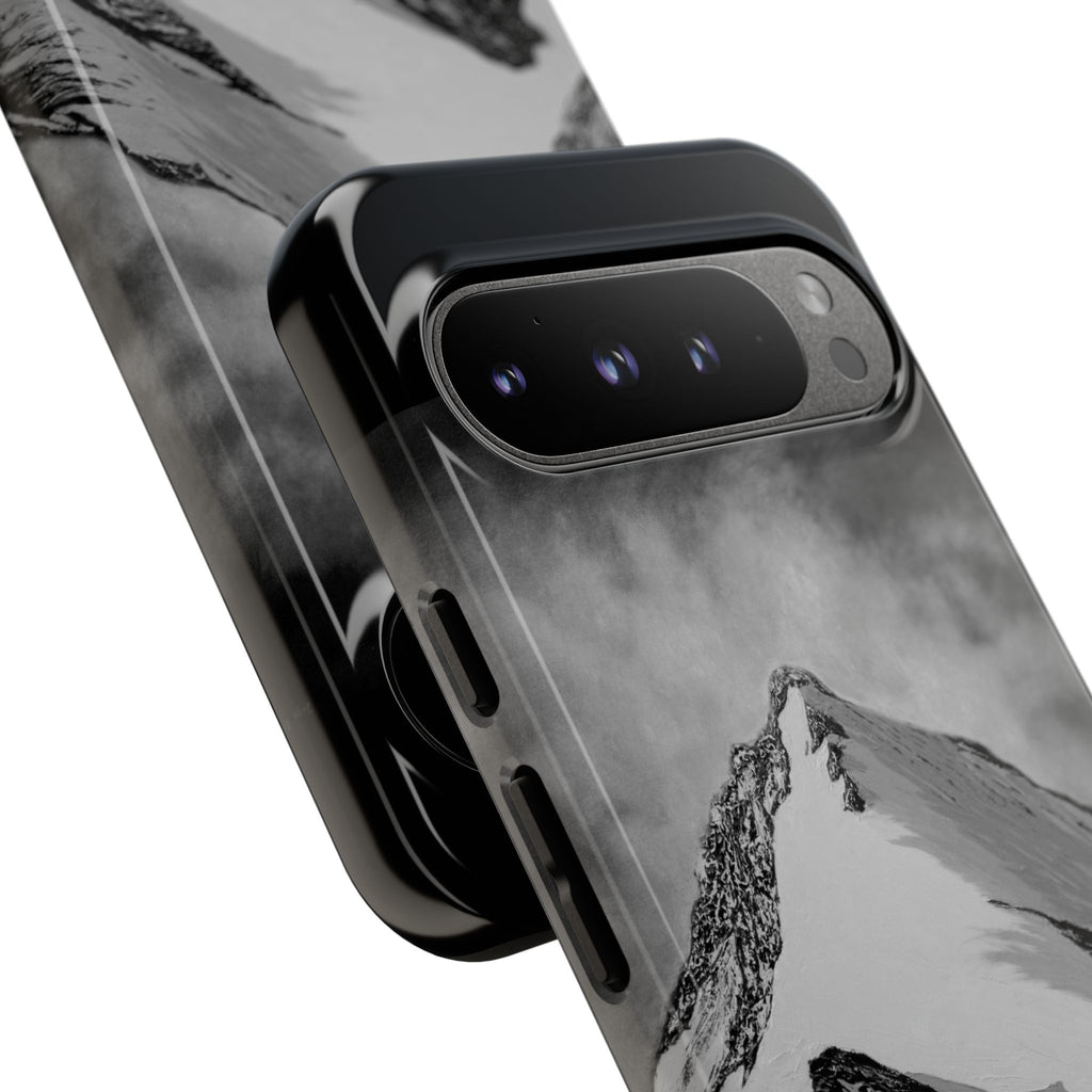 Mountain Peak Phone Case — Black & White Alpine Protective Case