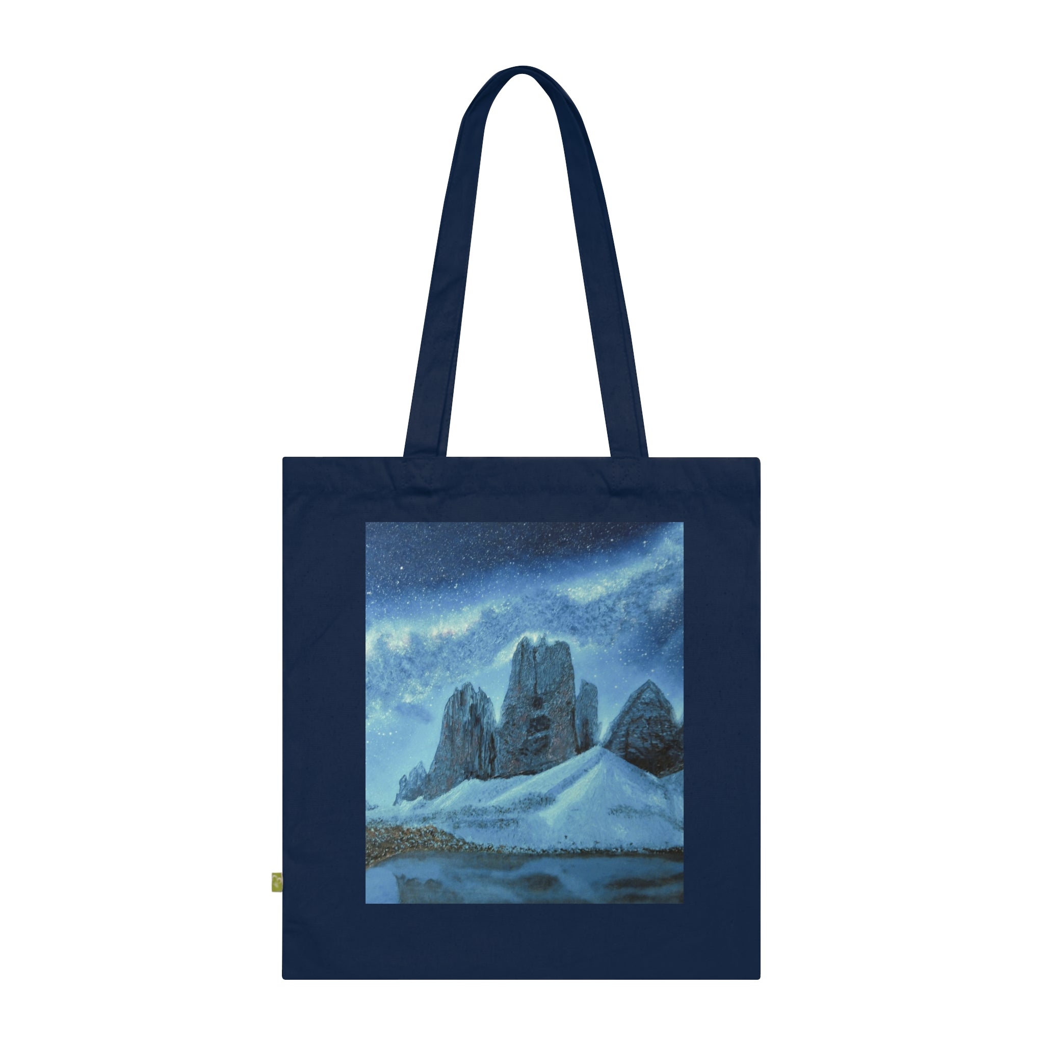 Mountain Night Sky Tote Bag — Organic Cotton Scenic Beach & Starry Sky Eco Tote