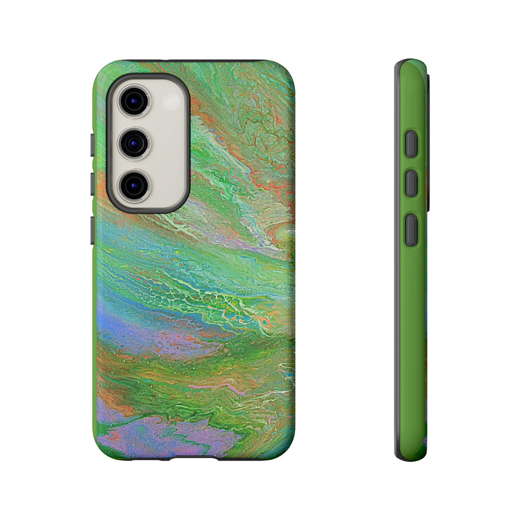 Marbled Green Abstract Phone Case — Protective Tough Case for iPhone