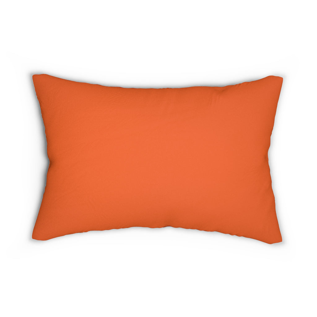 Abstract Flame Art Lumbar Pillow — Orange Red Textured Accent Cushion