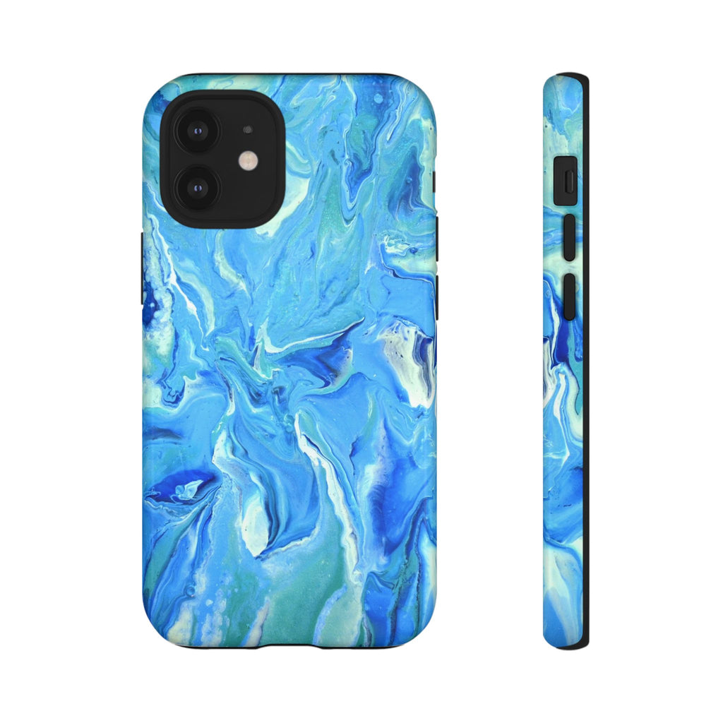 Blue Marble Tough Phone Case — Ocean Swirl Protective iPhone Cover