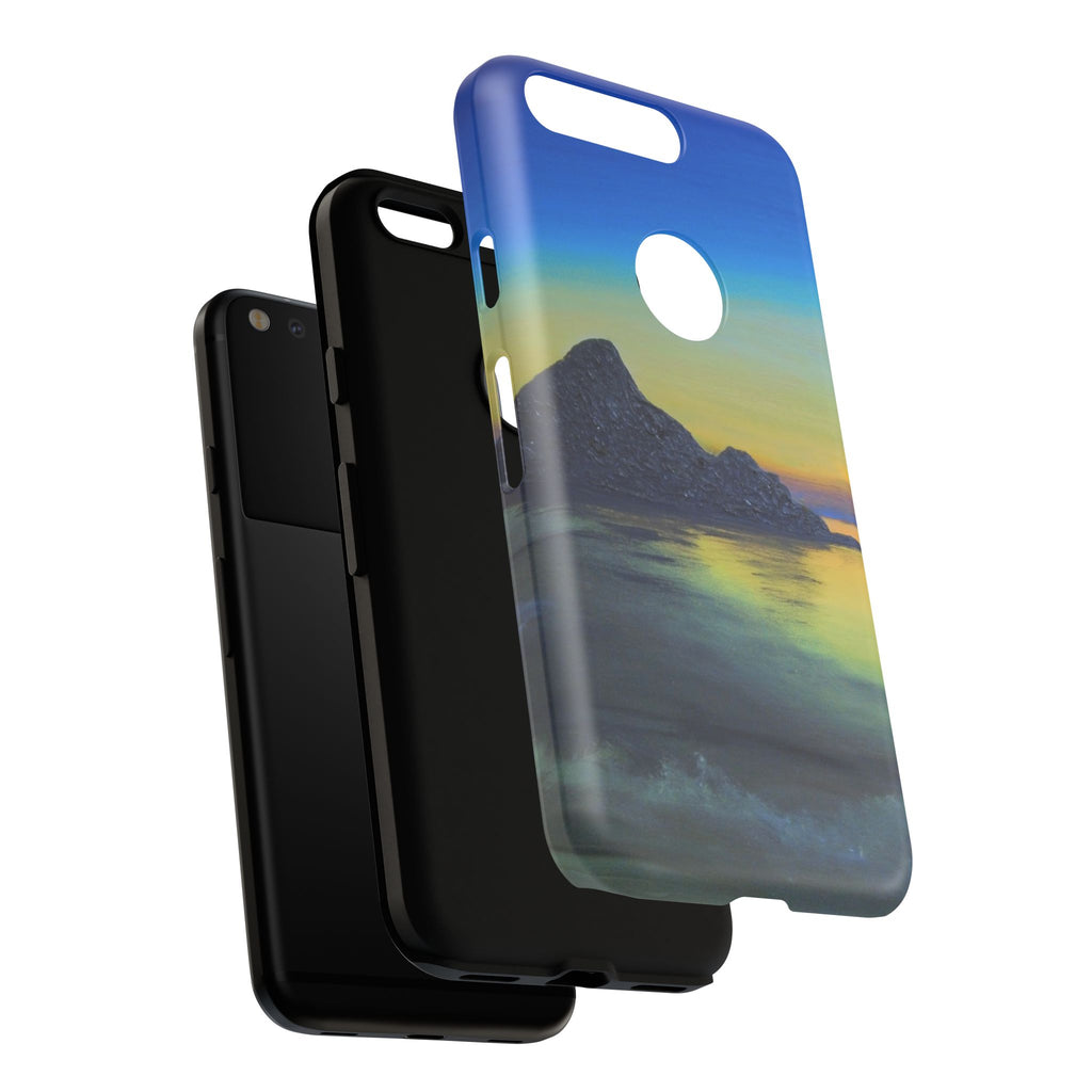 Sunset Cove Phone Case — Durable Protective Tough Case with Tranquil Beach Landscape