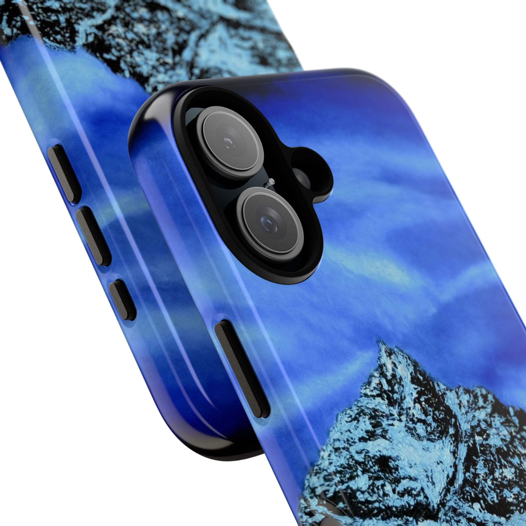 Mountain Peak Blue Tough Phone Case — Rugged Protective iPhone Cover