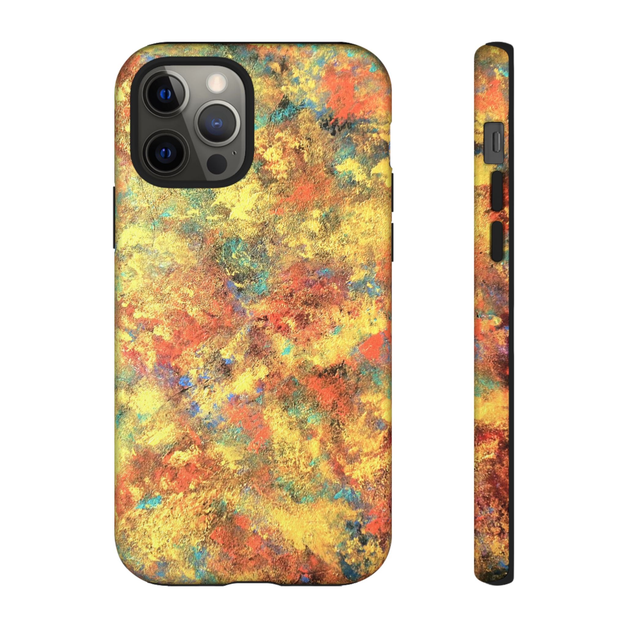 Abstract Autumn Marble Phone Case — Protective iPhone Cover with Warm Fall Colors