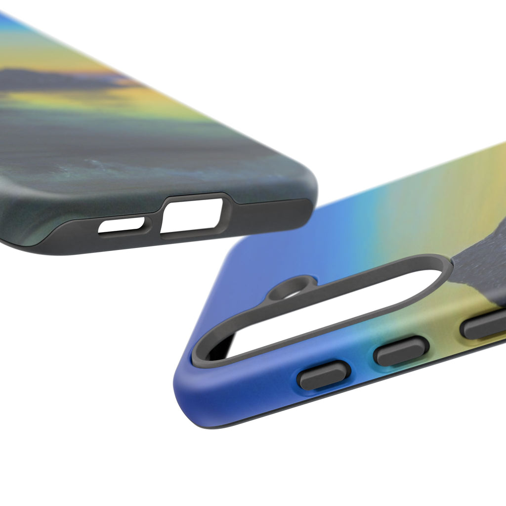 Sunset Cove Phone Case — Durable Protective Tough Case with Tranquil Beach Landscape