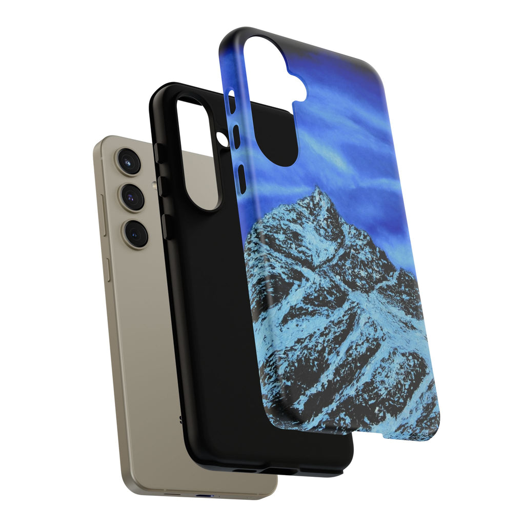 Mountain Peak Blue Tough Phone Case — Rugged Protective iPhone Cover