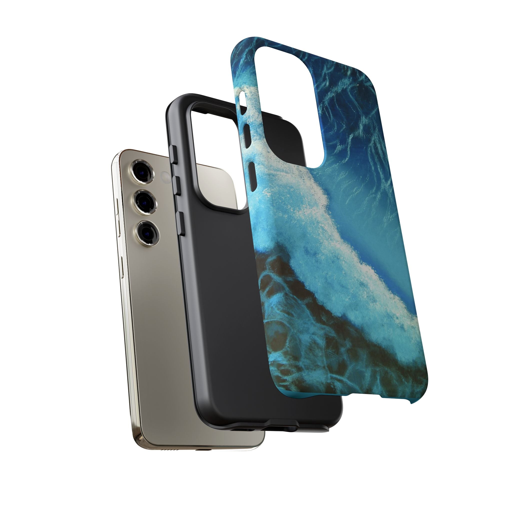 Ocean Wave Tough Phone Case — Blue Sea Water Protective Cover
