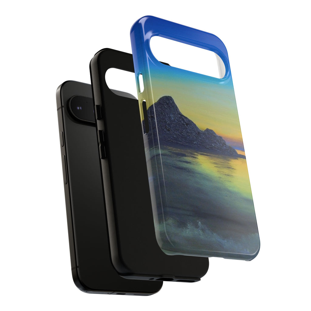 Sunset Cove Phone Case — Durable Protective Tough Case with Tranquil Beach Landscape
