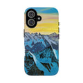Mountain Sunset Phone Case — Protective Tough Case with Scenic Blue Peaks Design