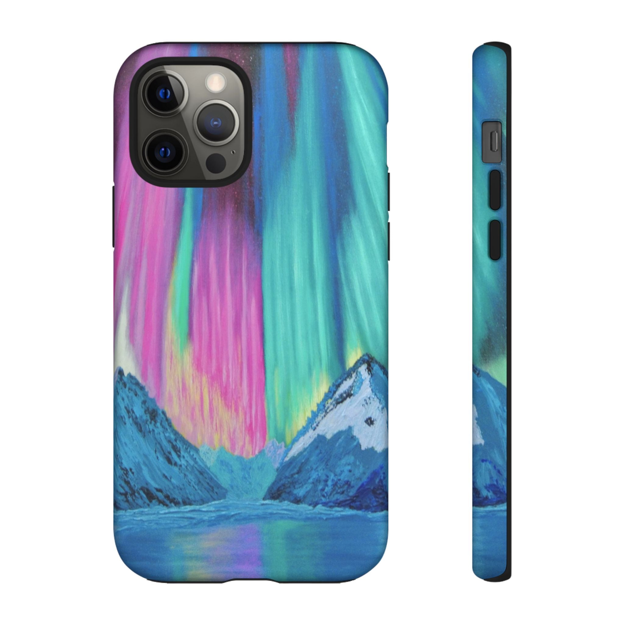 Aurora Mountain Tough Phone Case — Northern Lights Protective iPhone Cover