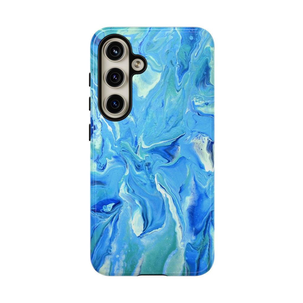 Blue Marble Tough Phone Case — Ocean Swirl Protective iPhone Cover