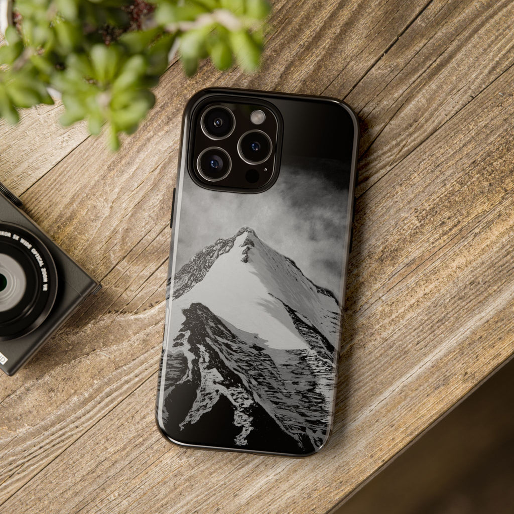 Mountain Peak Phone Case — Black & White Alpine Protective Case