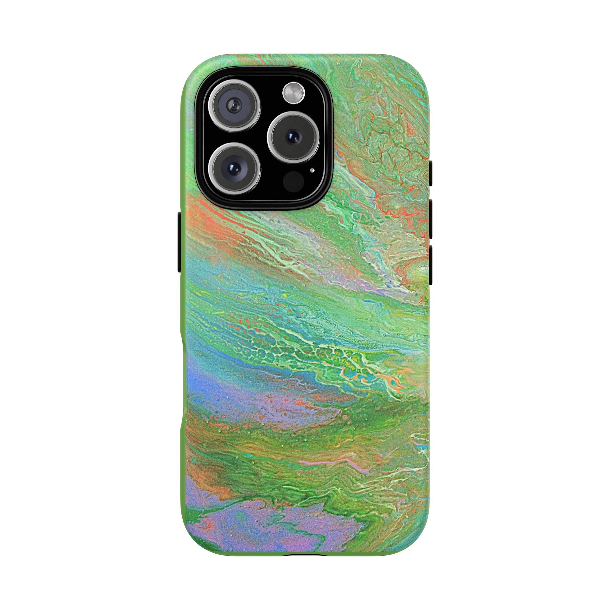 Marbled Green Abstract Phone Case — Protective Tough Case for iPhone