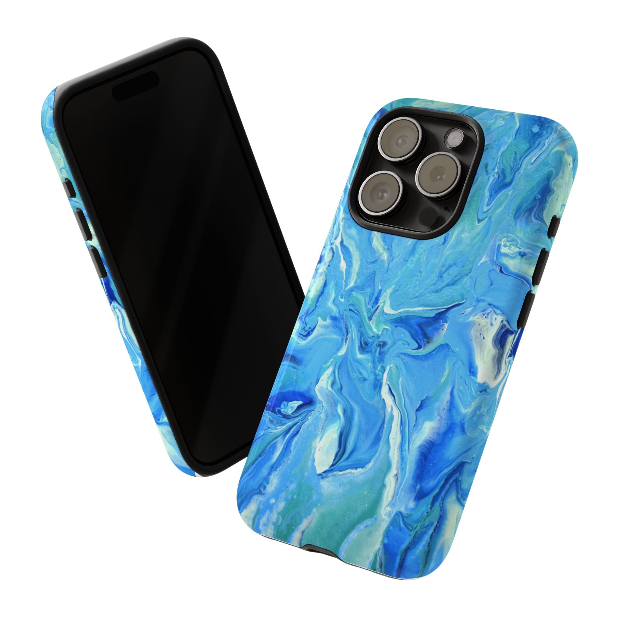 Blue Marble Tough Phone Case — Ocean Swirl Protective iPhone Cover