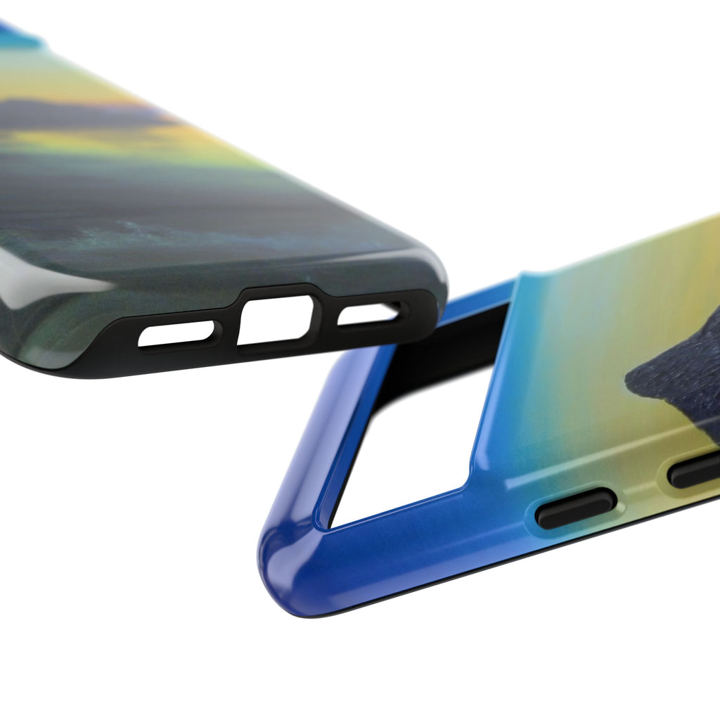 Sunset Cove Phone Case — Durable Protective Tough Case with Tranquil Beach Landscape