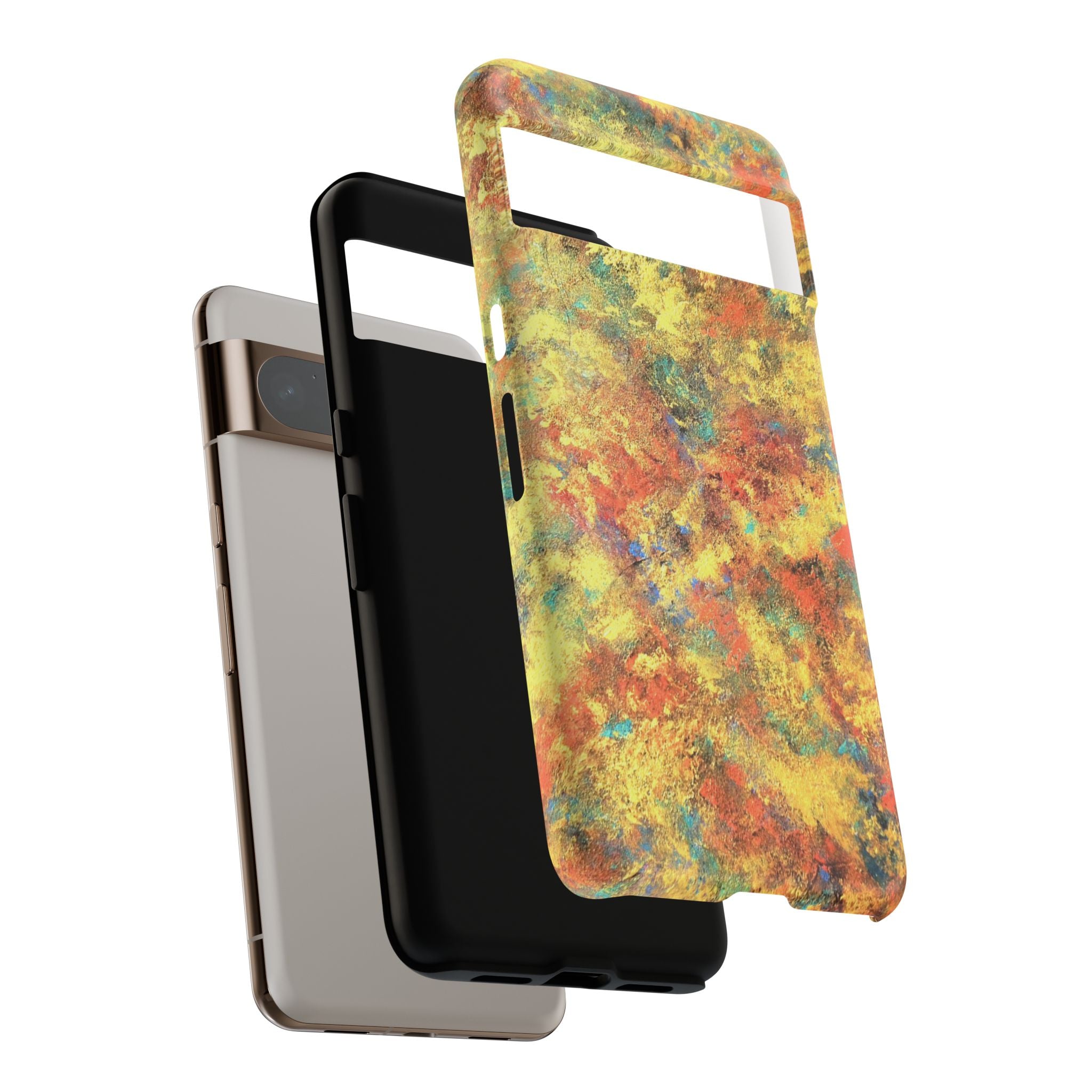 Abstract Autumn Marble Phone Case — Protective iPhone Cover with Warm Fall Colors