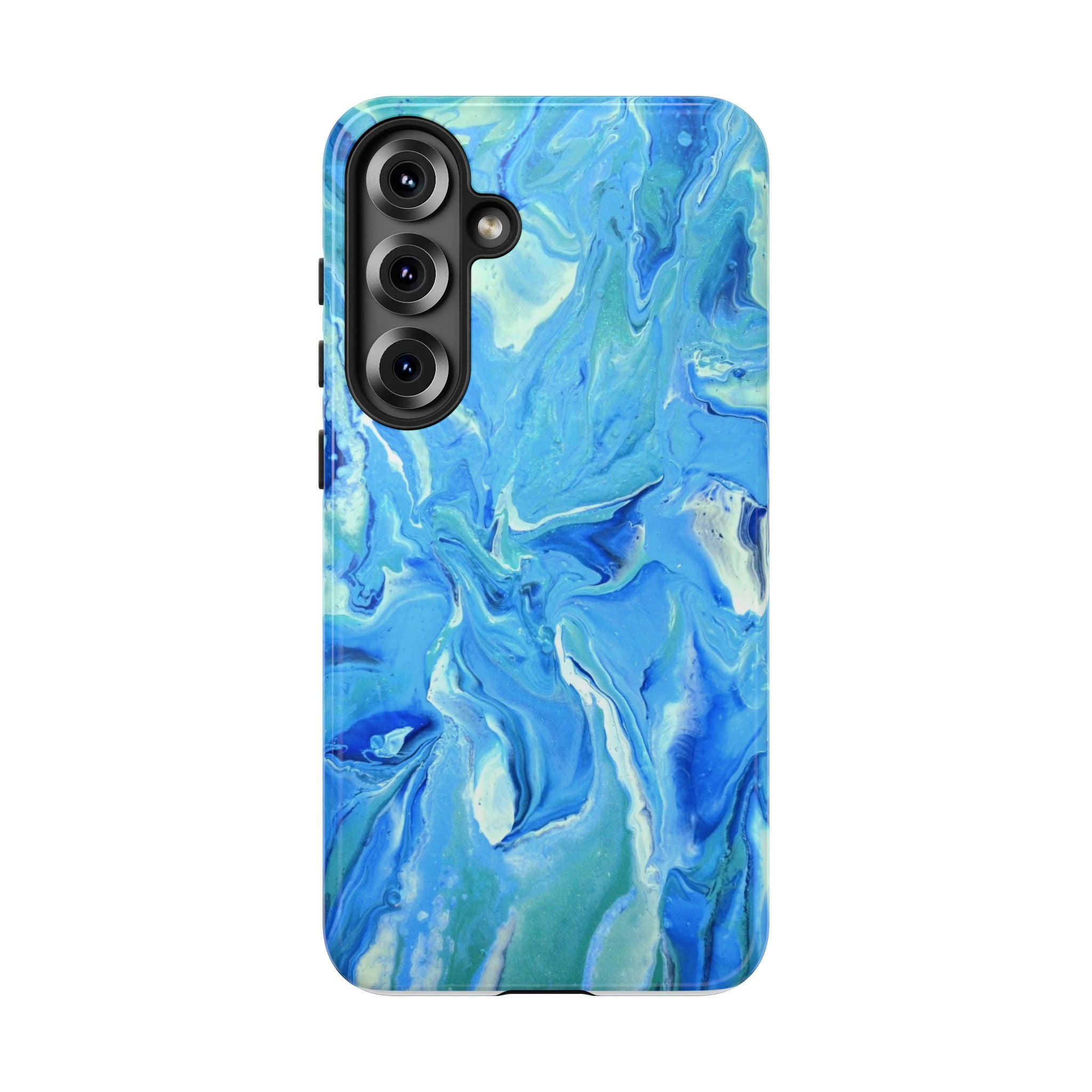 Blue Marble Tough Phone Case — Ocean Swirl Protective iPhone Cover