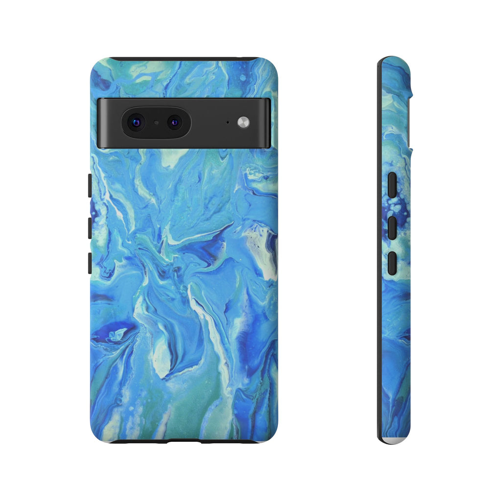 Blue Marble Tough Phone Case — Ocean Swirl Protective iPhone Cover