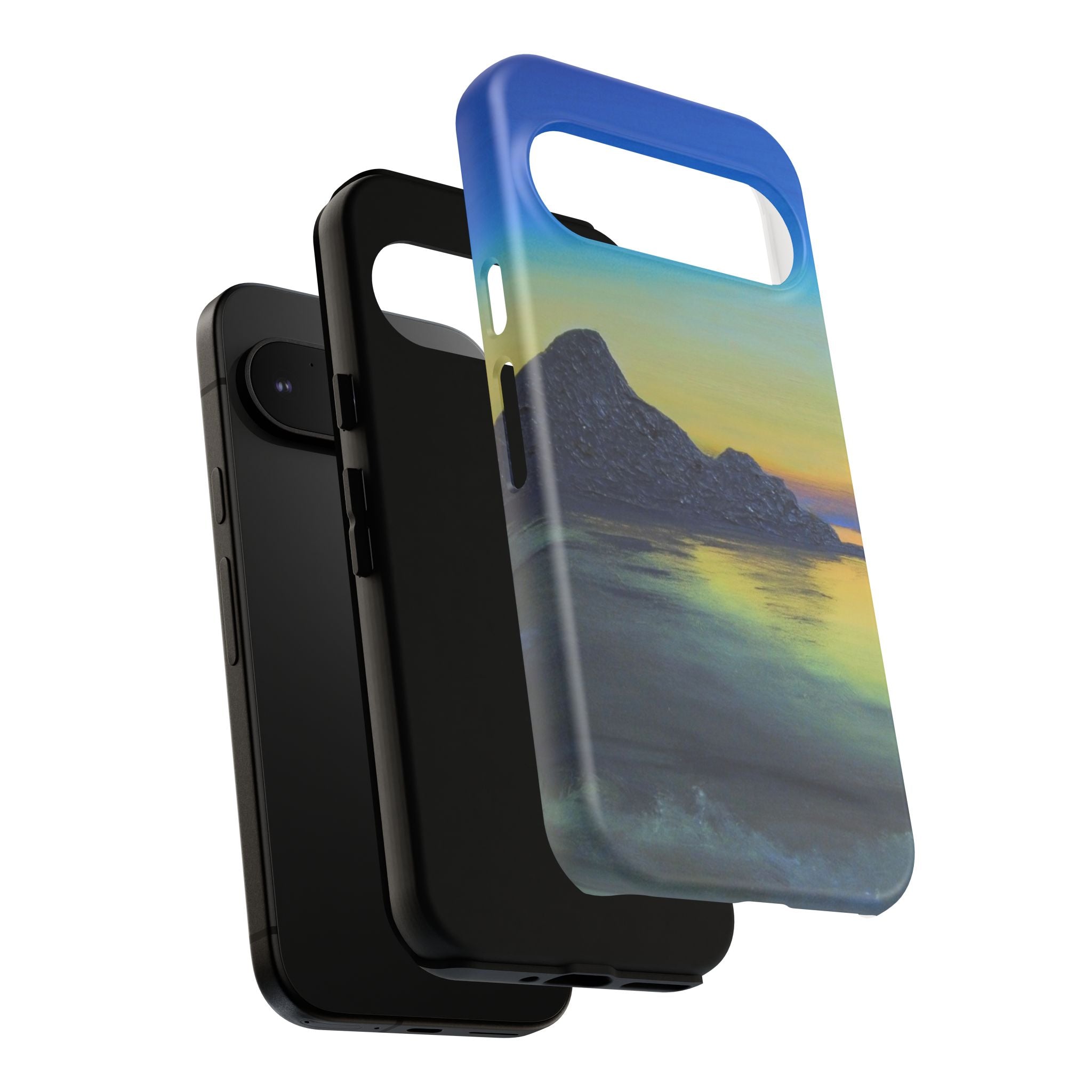 Sunset Cove Phone Case — Durable Protective Tough Case with Tranquil Beach Landscape