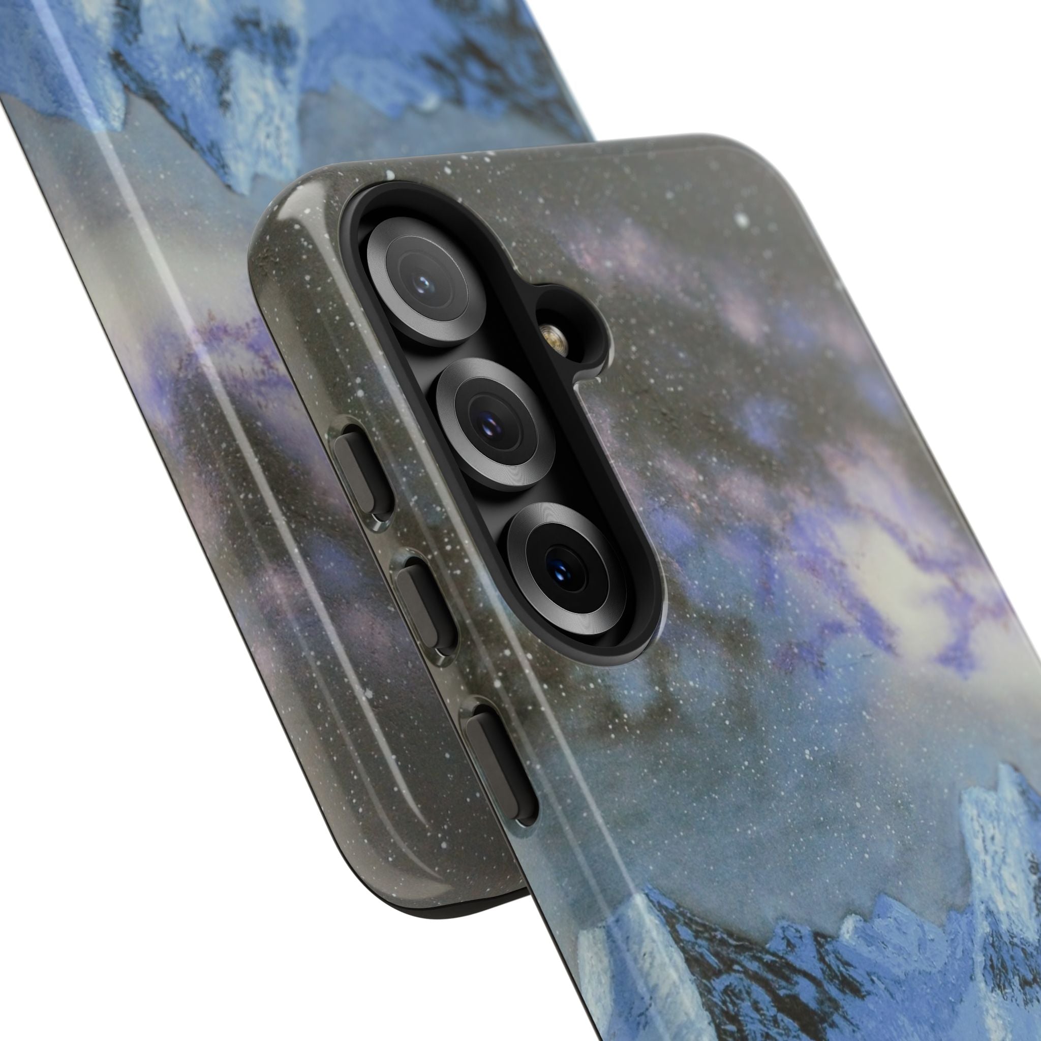 Mountain Night Sky Phone Case — Tough Protective iPhone Cover with Aurora & Snowy Peaks