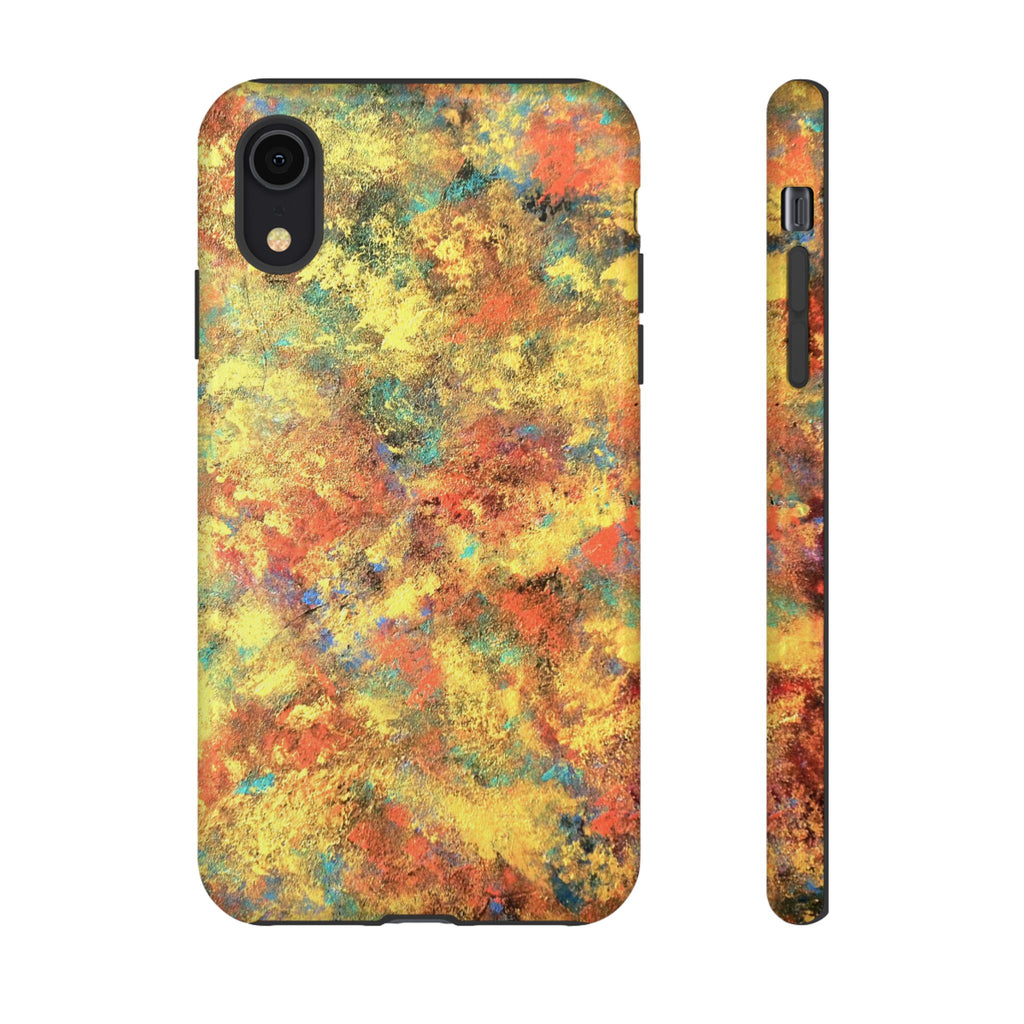 Abstract Autumn Marble Phone Case — Protective iPhone Cover with Warm Fall Colors