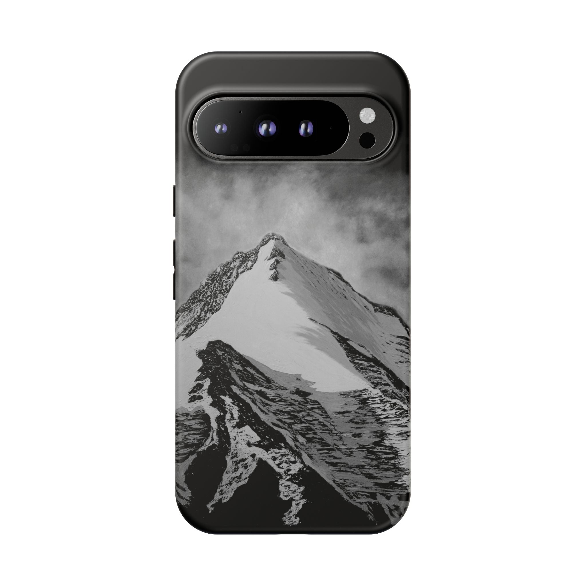 Mountain Peak Phone Case — Black & White Alpine Protective Case