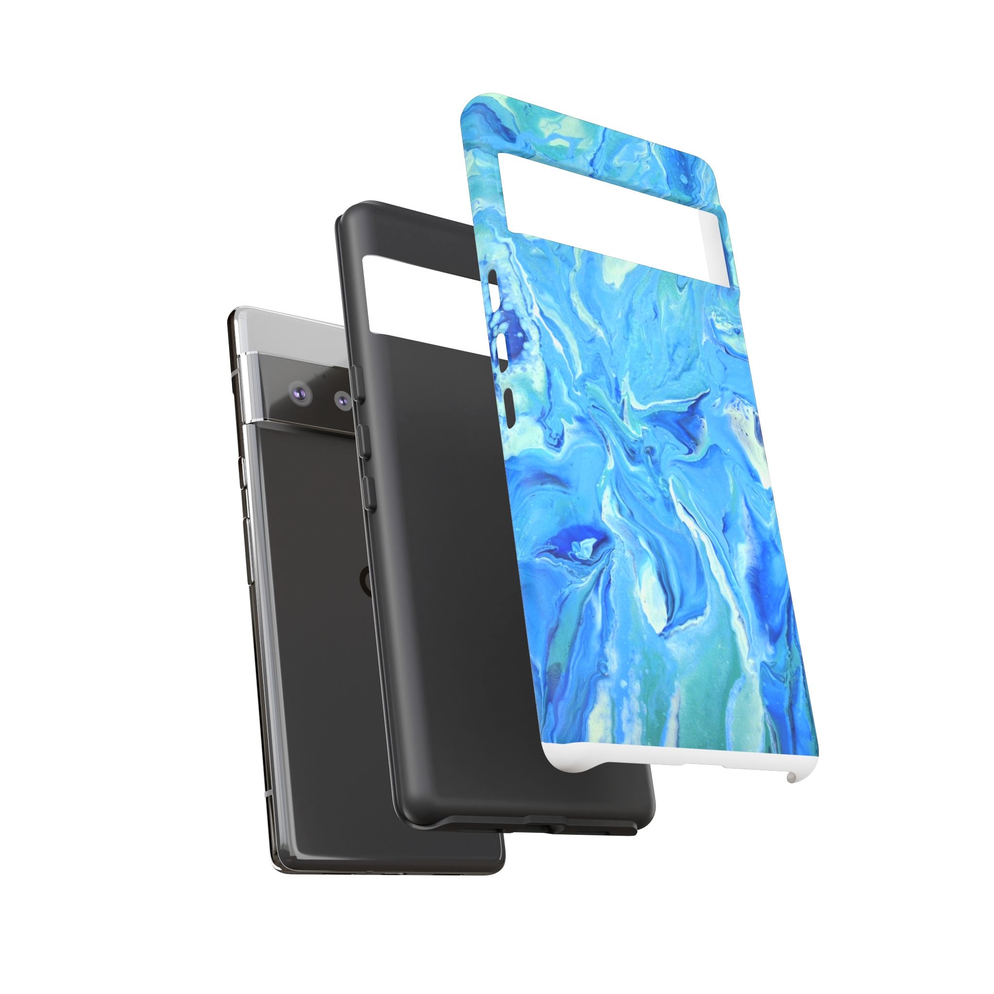 Blue Marble Tough Phone Case — Ocean Swirl Protective iPhone Cover