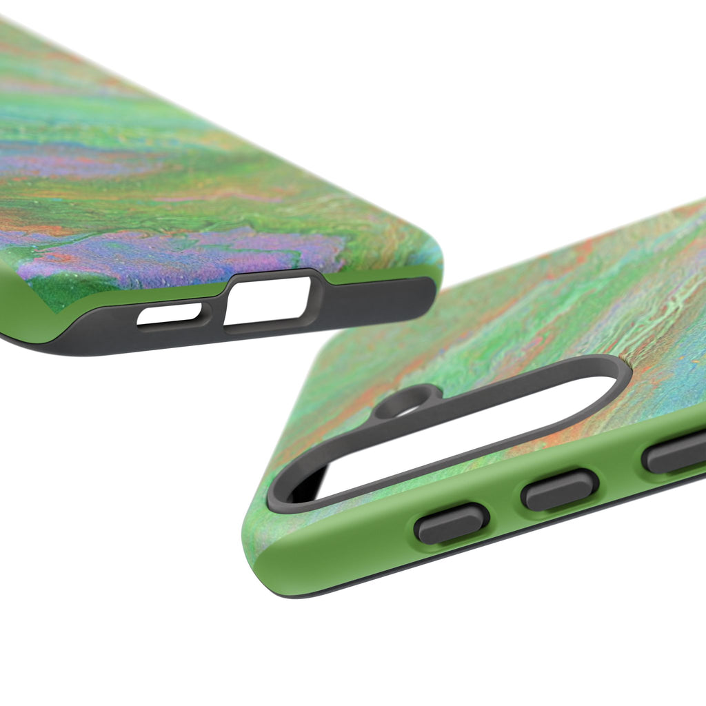 Marbled Green Abstract Phone Case — Protective Tough Case for iPhone