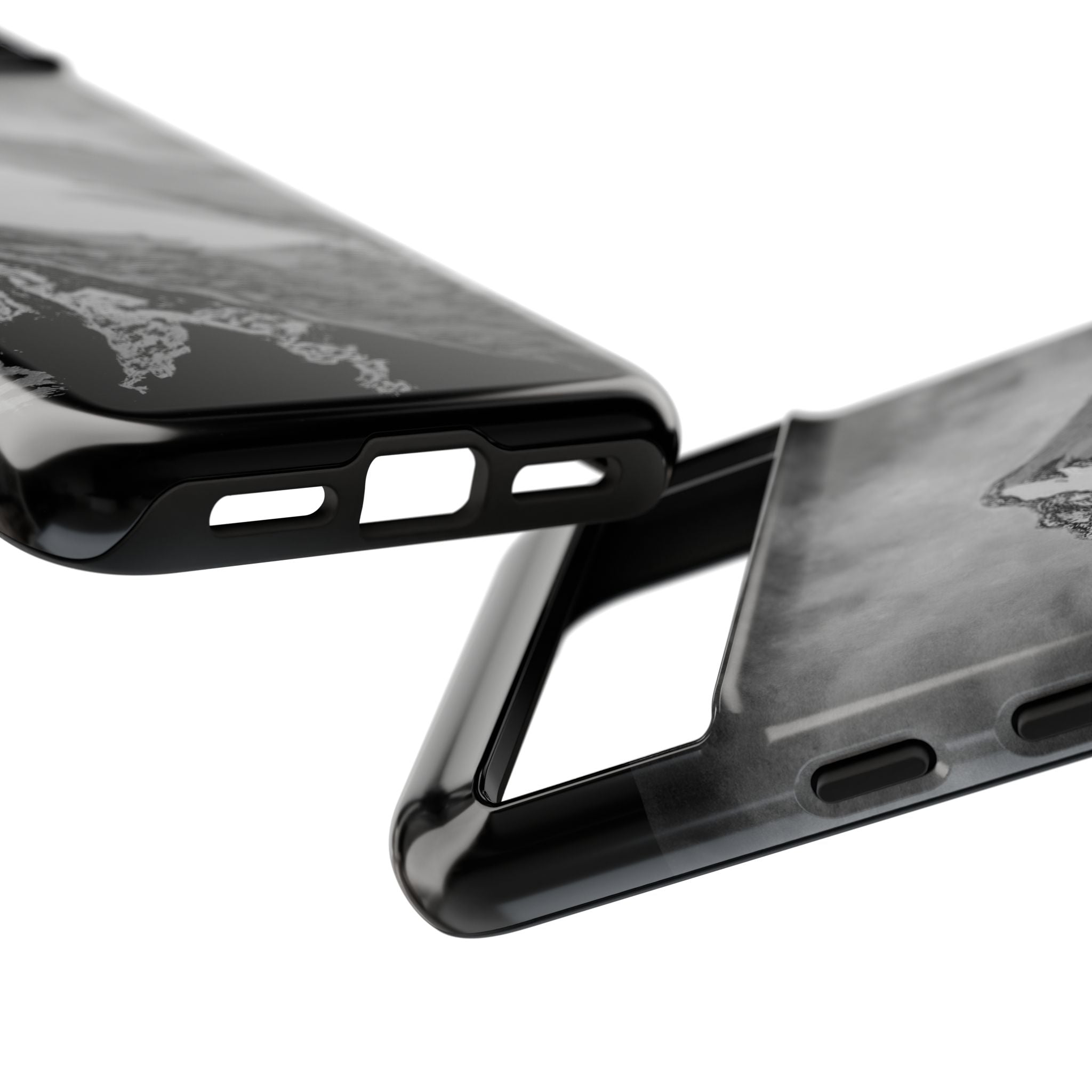 Mountain Peak Phone Case — Black & White Alpine Protective Case