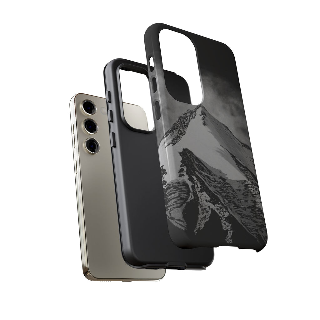 Mountain Peak Phone Case — Black & White Alpine Protective Case