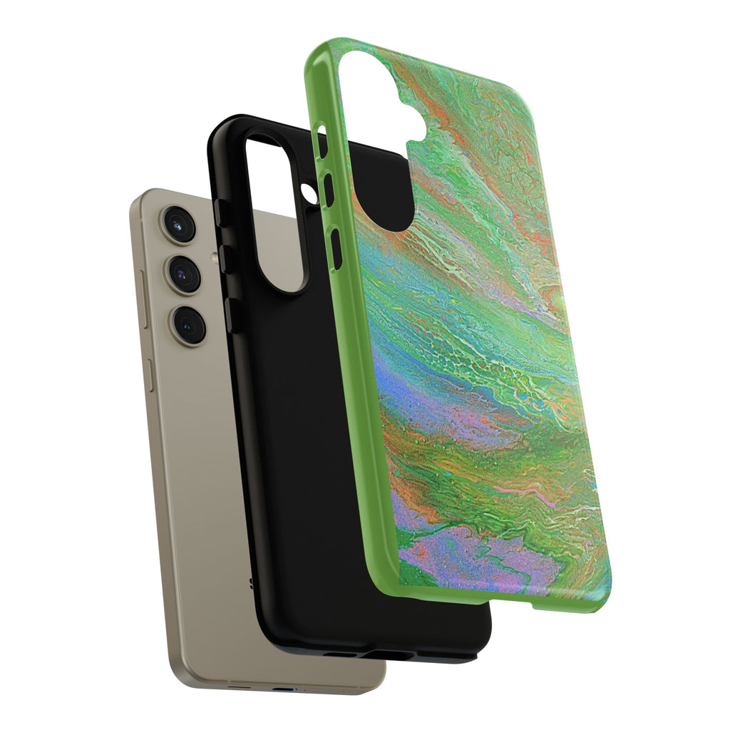 Marbled Green Abstract Phone Case — Protective Tough Case for iPhone