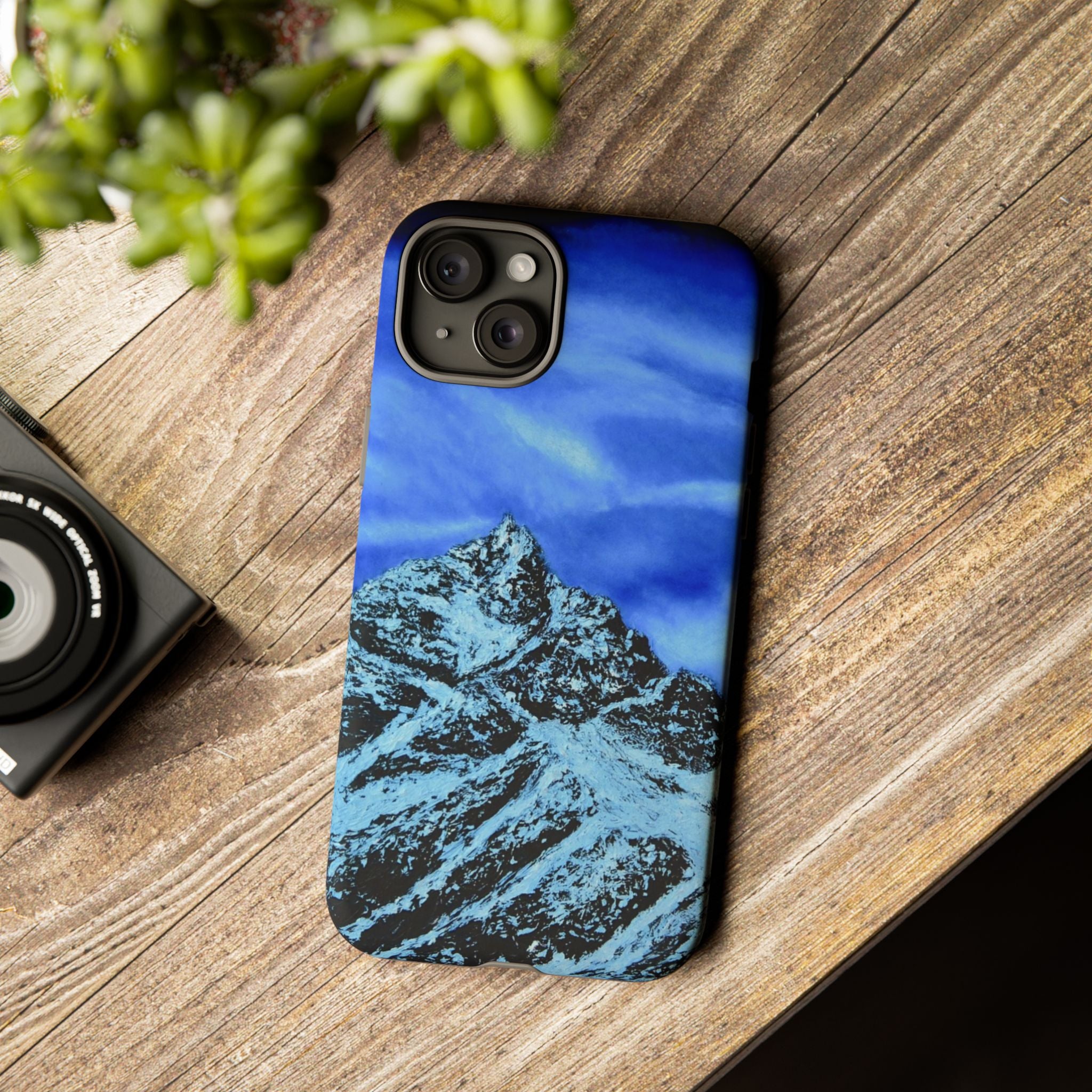 Mountain Peak Blue Tough Phone Case — Rugged Protective iPhone Cover