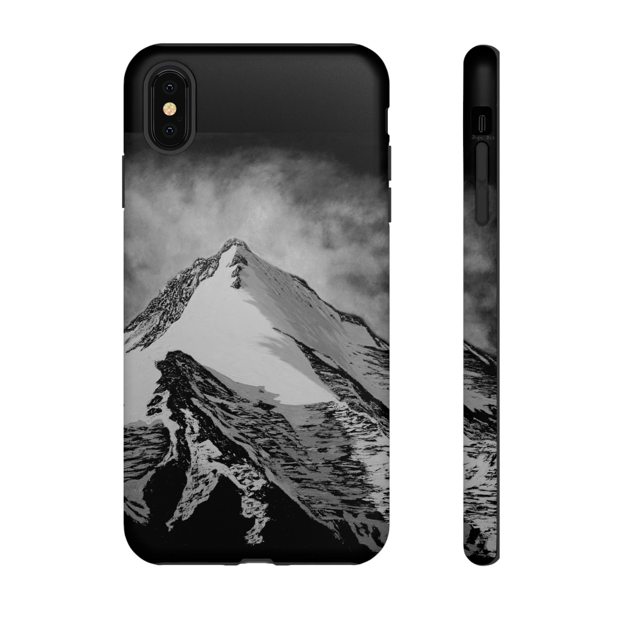 Mountain Peak Phone Case — Black & White Alpine Protective Case