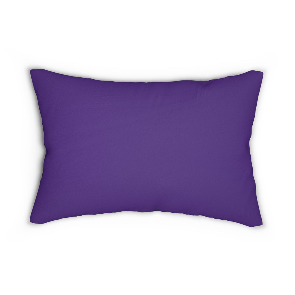 Sunset Lake Landscape Lumbar Pillow — Purple Accent Polyester Throw Pillow