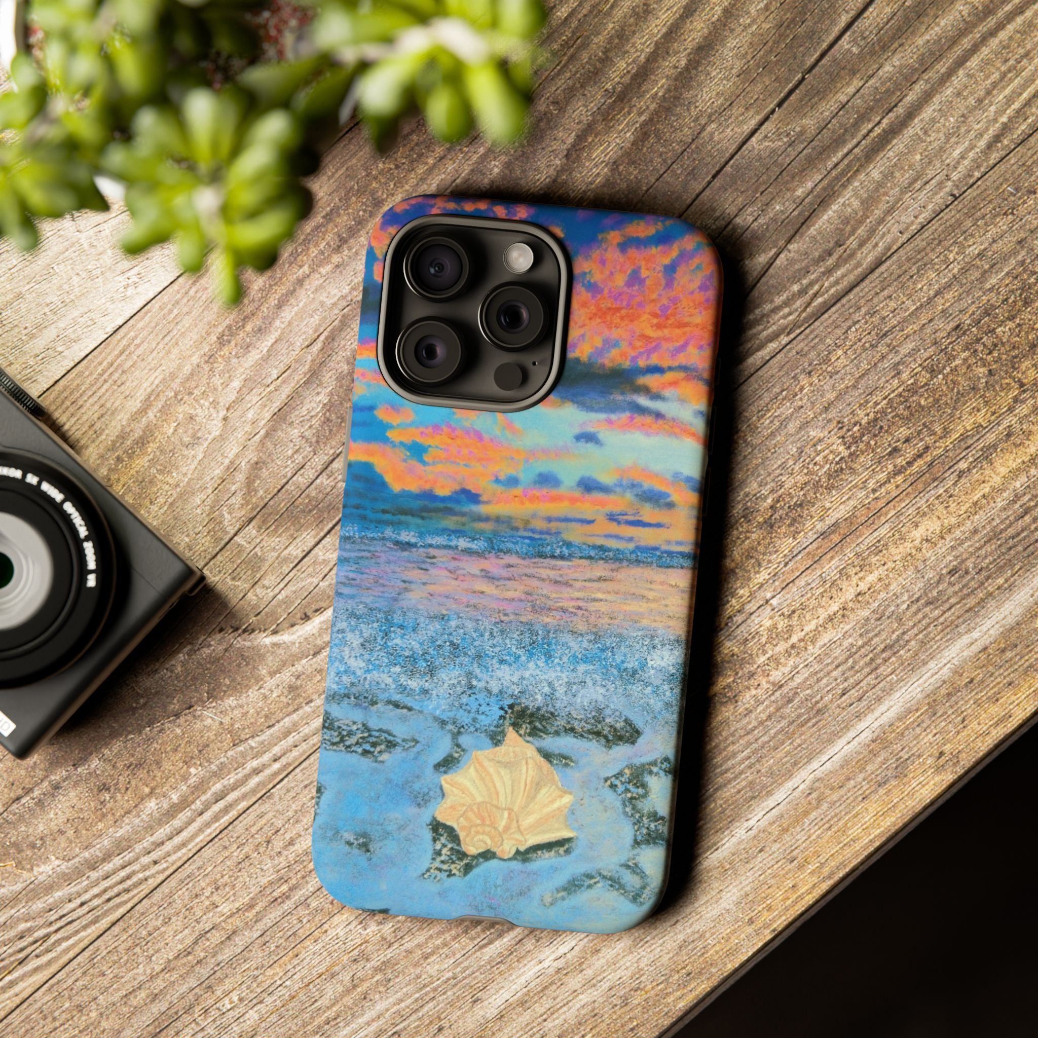 Beach Sunset Phone Case — Tropical Ocean Waves Protective iPhone Cover