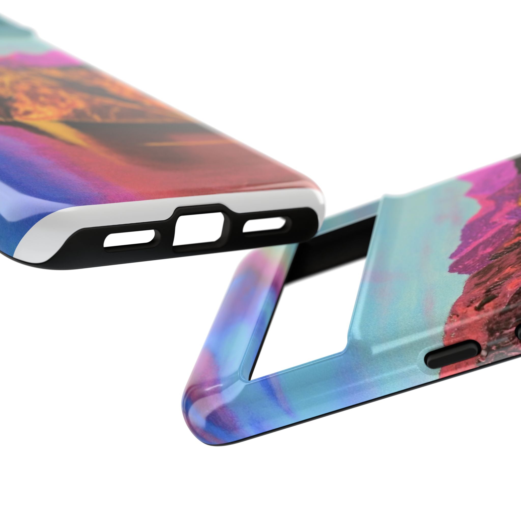 Protective Phone Case — Vibrant Retro Mountain Landscape