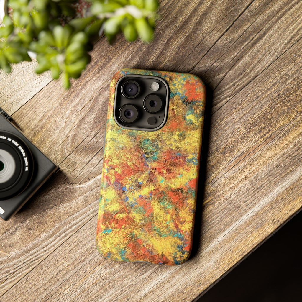 Abstract Autumn Marble Phone Case — Protective iPhone Cover with Warm Fall Colors